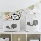 I nylon 2-Pack Storage Baskets, Nursery Size, Hamper & Laundry, Mother Baby Gift, Elephant Decor