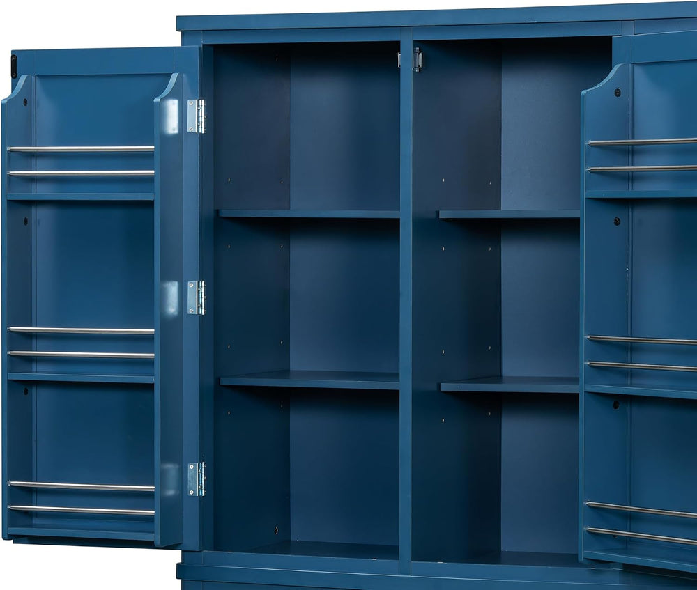 Merax 74.8'' Tall Kitchen Pantry Storage Cabinet with 6 Doors, 3 Draw...