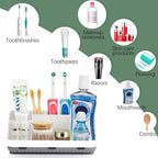 Toothbrush Holders for Bathrooms Countertop Organizer - Kids Electric Toothbrush and Toothpaste Holder Detachable 7 Slots Tooth Brush Organization Bathroom Accessories Storage Vanity, White