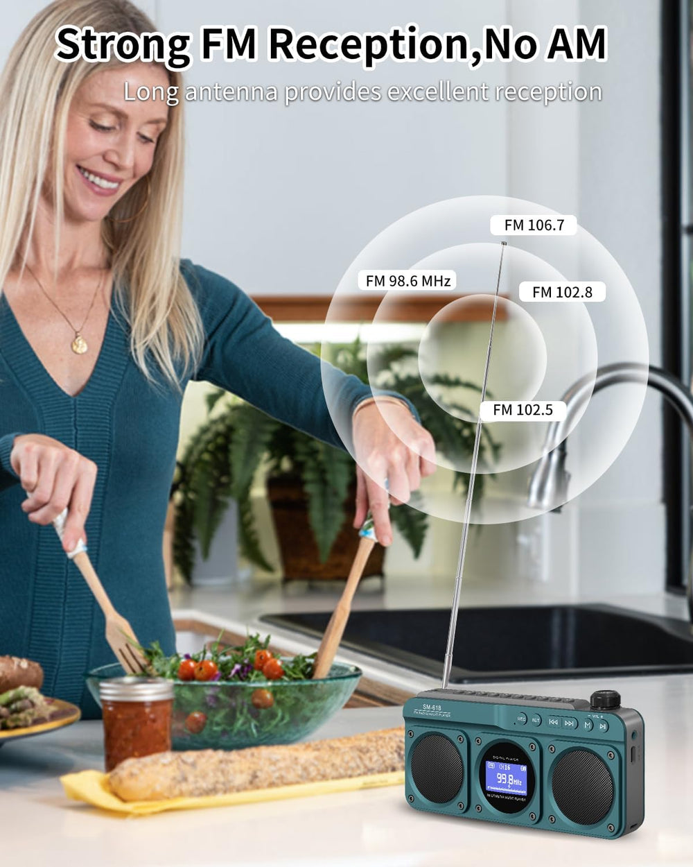 Small Digital FM Radio Bluetooth Speaker, Support USB/SD Card