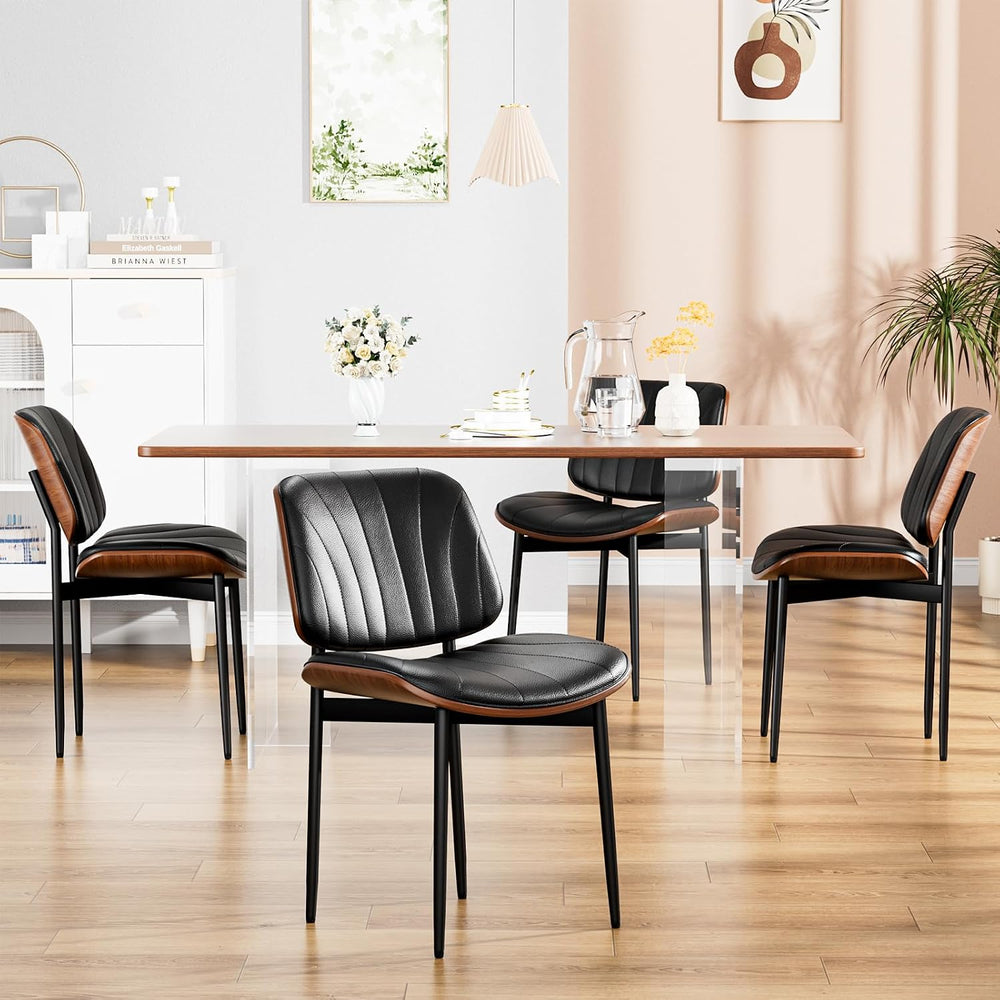 YaFiti Dining Chairs Set of 2, Mid Century Modern PU Leather Kitchen Chairs |...