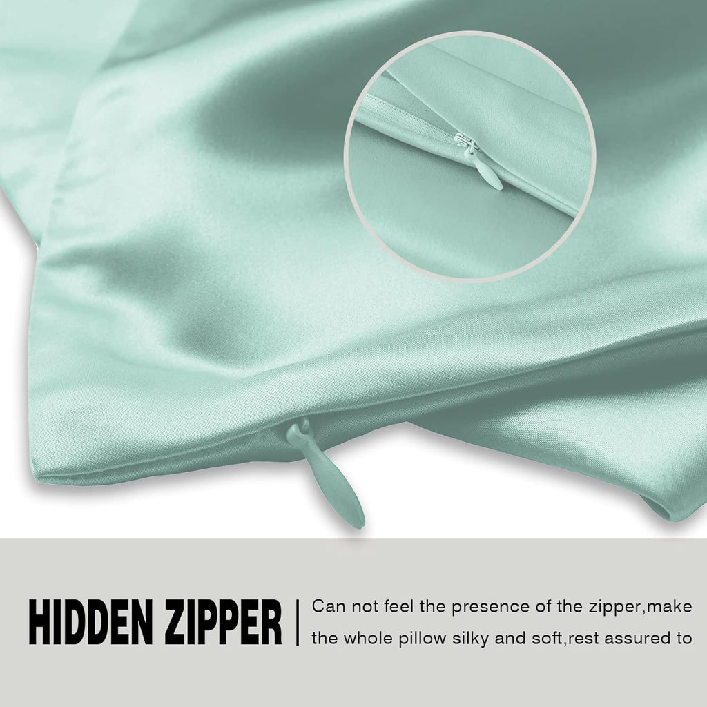 Silk Pillowcase for Hair and Skin,Soft,Breathable and Sliky Standard Size Pillow Cases Set of 2,Both Sides Natural Mulberry Silk Pillowcases with Hidden Zipper(Standard Size 20"X 26",2pcs)