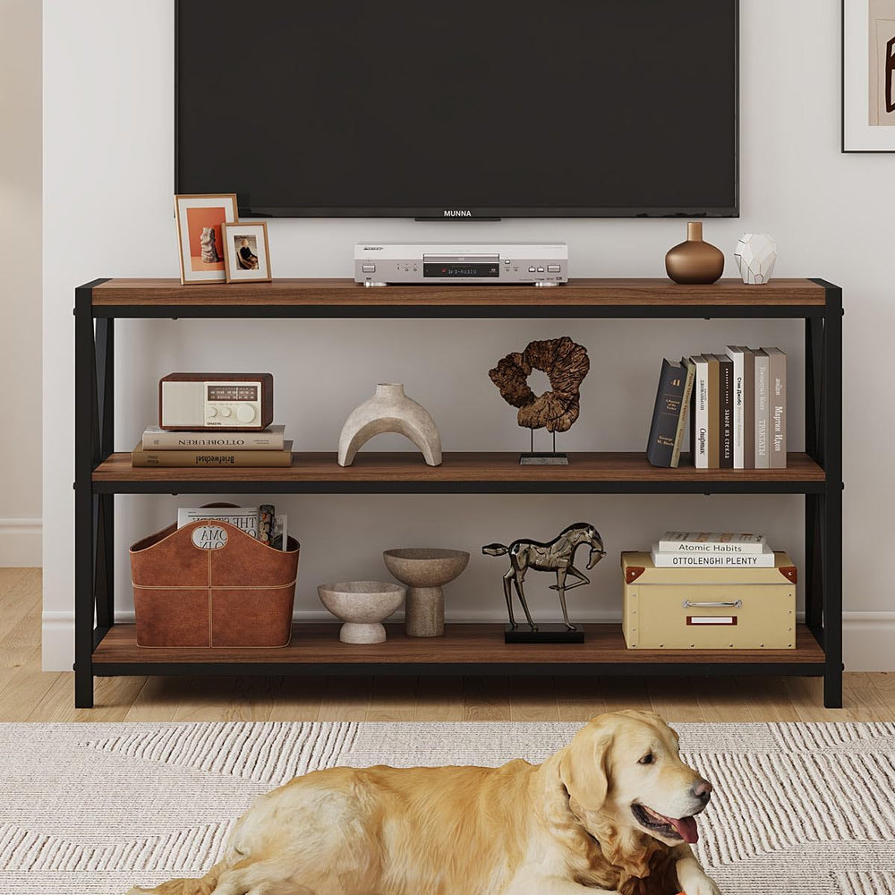 FATORRI Console Table for Entryway, 55 Inch Modern Entry Table with 3 Tier Sh...