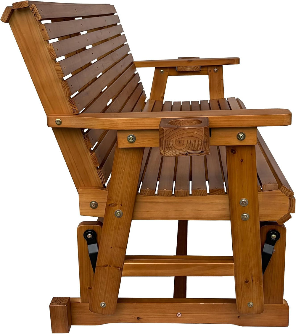 Fortune Candy Patio Glider with Cup Holders, High Roll Back and Deep Contoure...