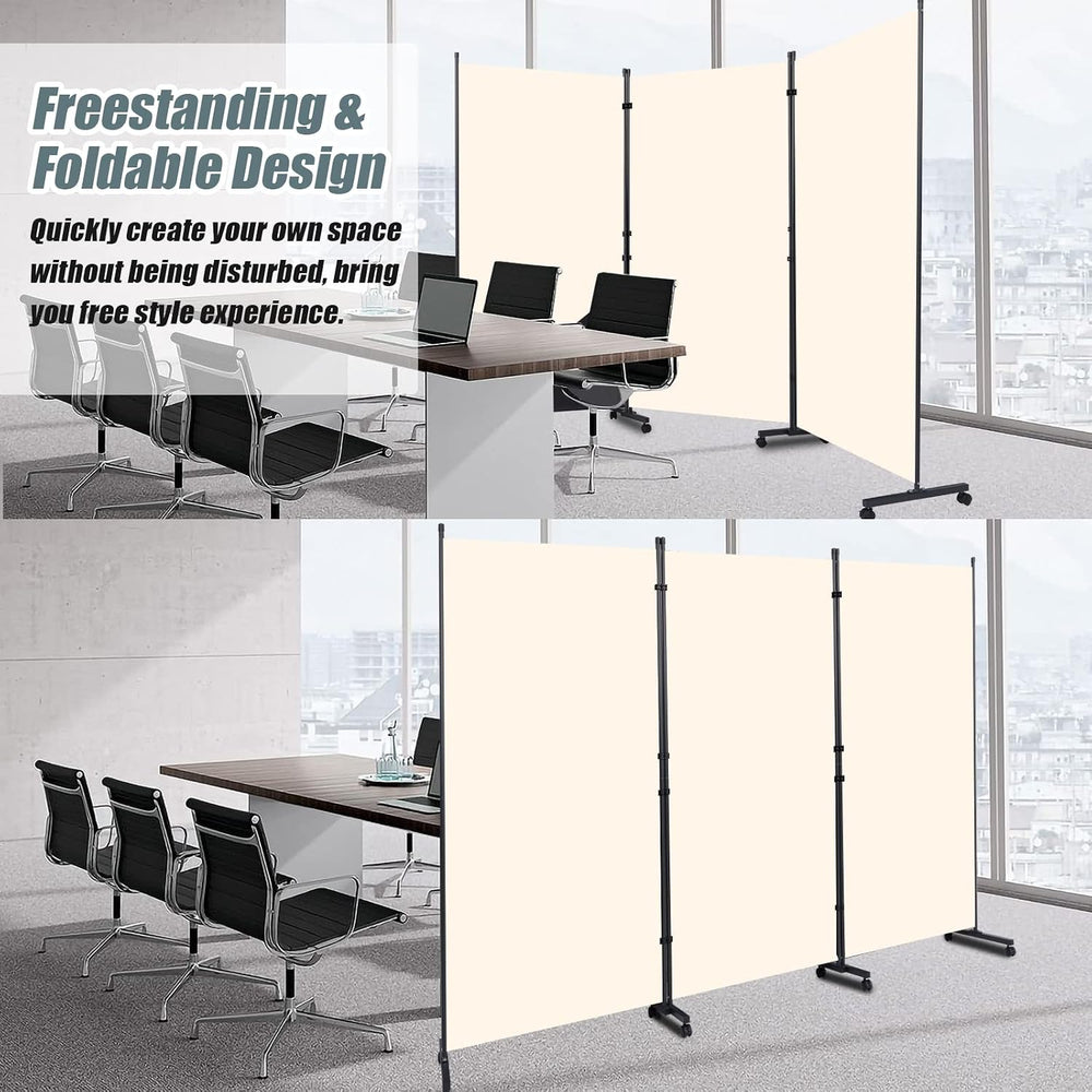 Room Divider 102'' Wide Folding Privacy Screen,3 Panel Wall Divider w...