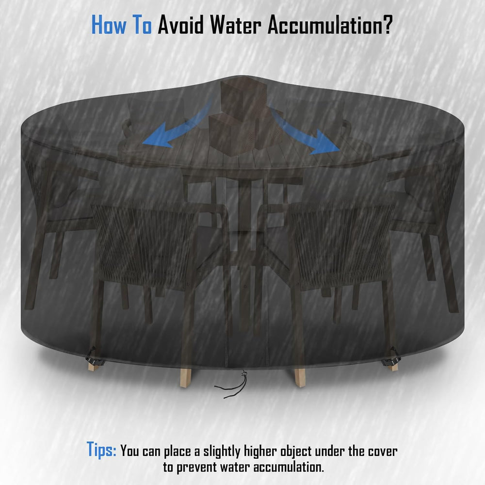 Round Patio Furniture Covers Waterproof, 96" Dia x 44" H