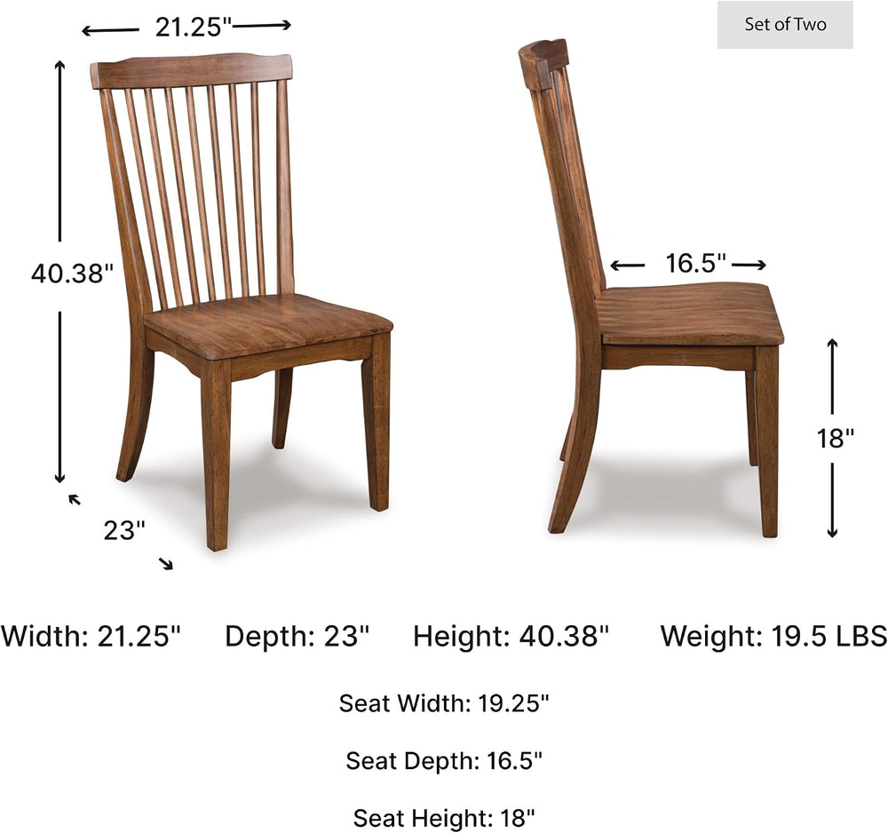Signature Design by Ashley Windsor Dining Chairs, Set of 2, Brown