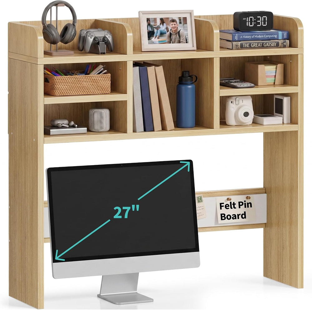 37 Inch Natural Wood Desk Hutch Dorm Top Only With Felt Board For College