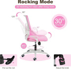 Ergonomic Office Chair Desk Chair with Adjustable Height Mesh Computer Chair Swivel Chair with Flip-up Arms and Lumbar Support Pink