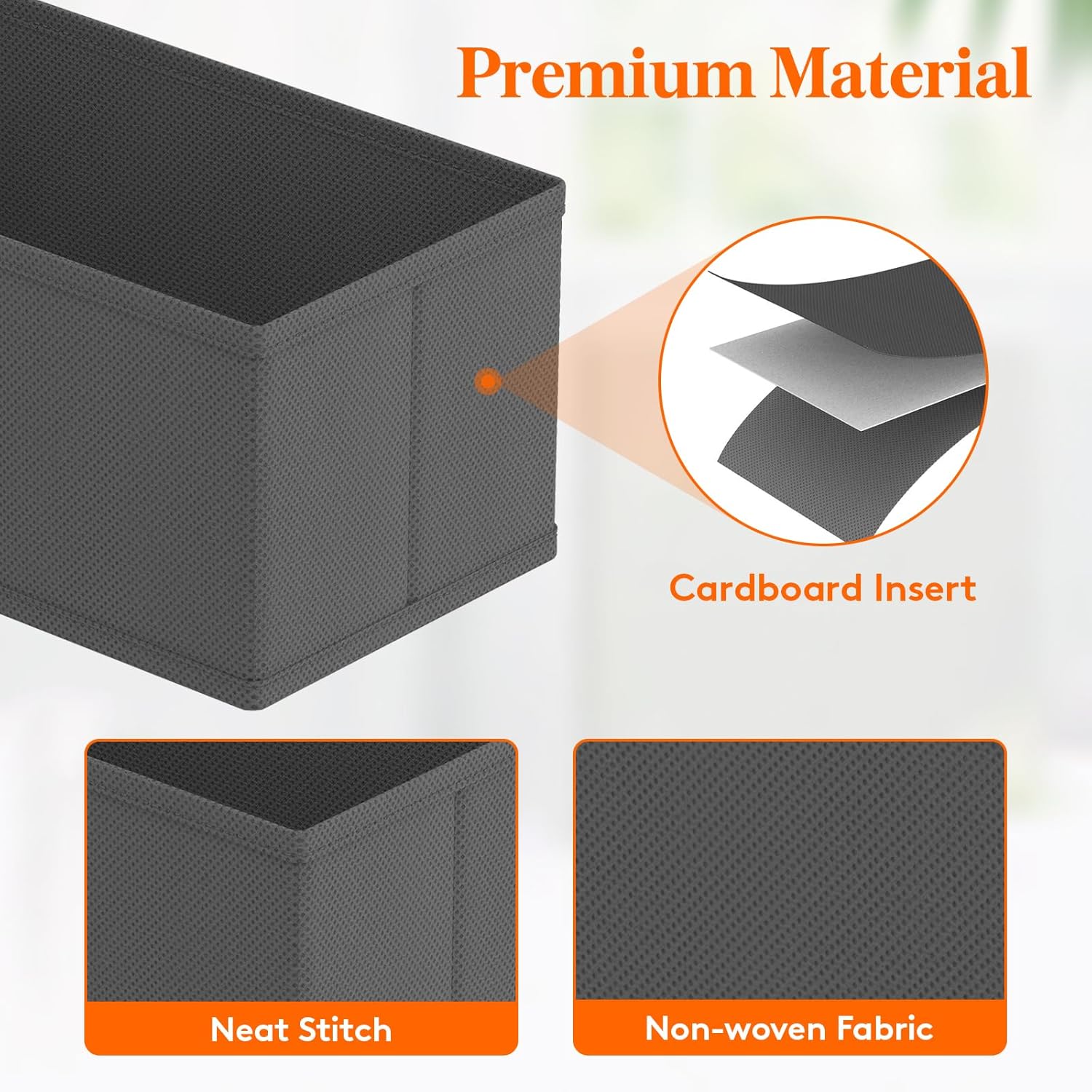 Lifewit 16 Pack Drawer Organizer, Dresser Underwear Drawer Organizer Bins, Foldable Fabric Closet Organizers, Storage Drawer Dividers, Dorm Room Essentials for Clothing, Socks, Towels, Ties Gray