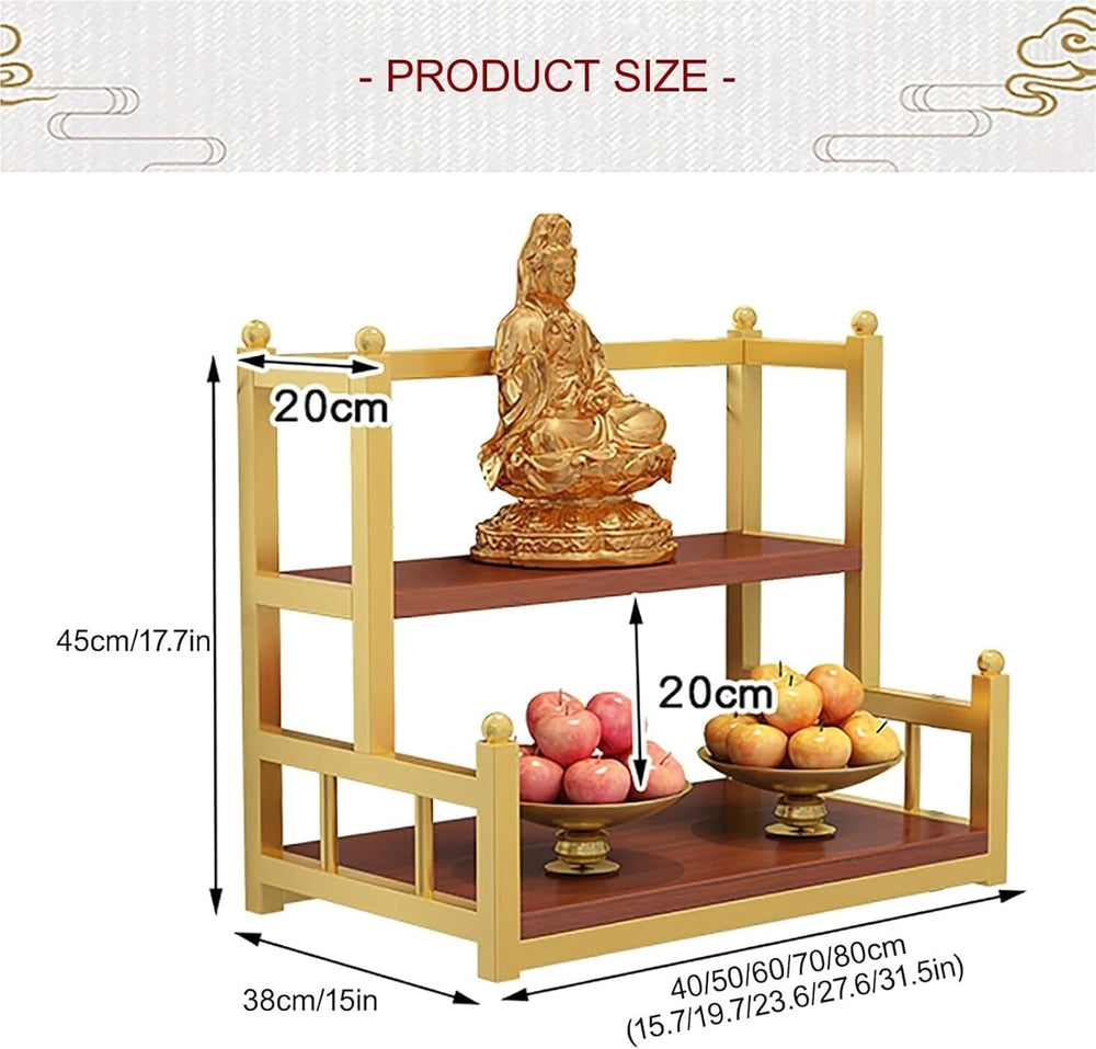 Altar Table， Multi-Tiered Buddhist Prayer Altar Cabinet for Small Spaces(Whit...