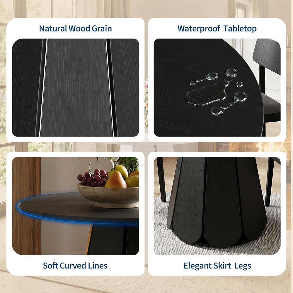 31.5" Round Dining Table, Small Circle Kitchen Table for 2-4 People, Mod...