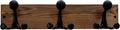 SKOLOO 17-Inch Wood Coat Rack Wall Mount with 3 Triple Hooks - Ideal for Family Entrances, Classrooms, and Pet Supplies Storage - Perfect Coat Hooks for Wall,Charred Golden Brown