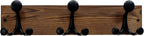 SKOLOO 17-Inch Wood Coat Rack Wall Mount with 3 Triple Hooks - Ideal for Family Entrances, Classrooms, and Pet Supplies Storage - Perfect Coat Hooks for Wall,Charred Golden Brown