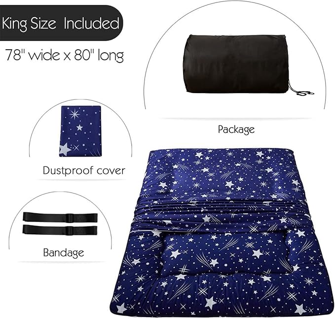 MAXYOYO Japanese Floor Mattress Futon Mattress, 4" Thicken Tatami Mat Sleeping Pad Foldable Roll Up Mat Boys Girls Dormitory Pad Kids Floor Lounger Pillow Bed, Charcoal Grey, Queen Size