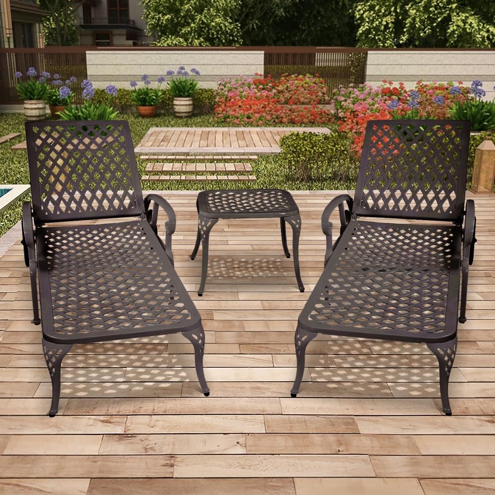 Saiveina Aluminium Cast Lounge Chair 1pcs Brown