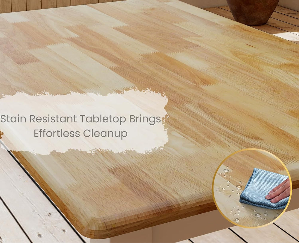 chairus 43" Wood Dining Table for 2-4, Rectangular Kitchen Table with Tu...