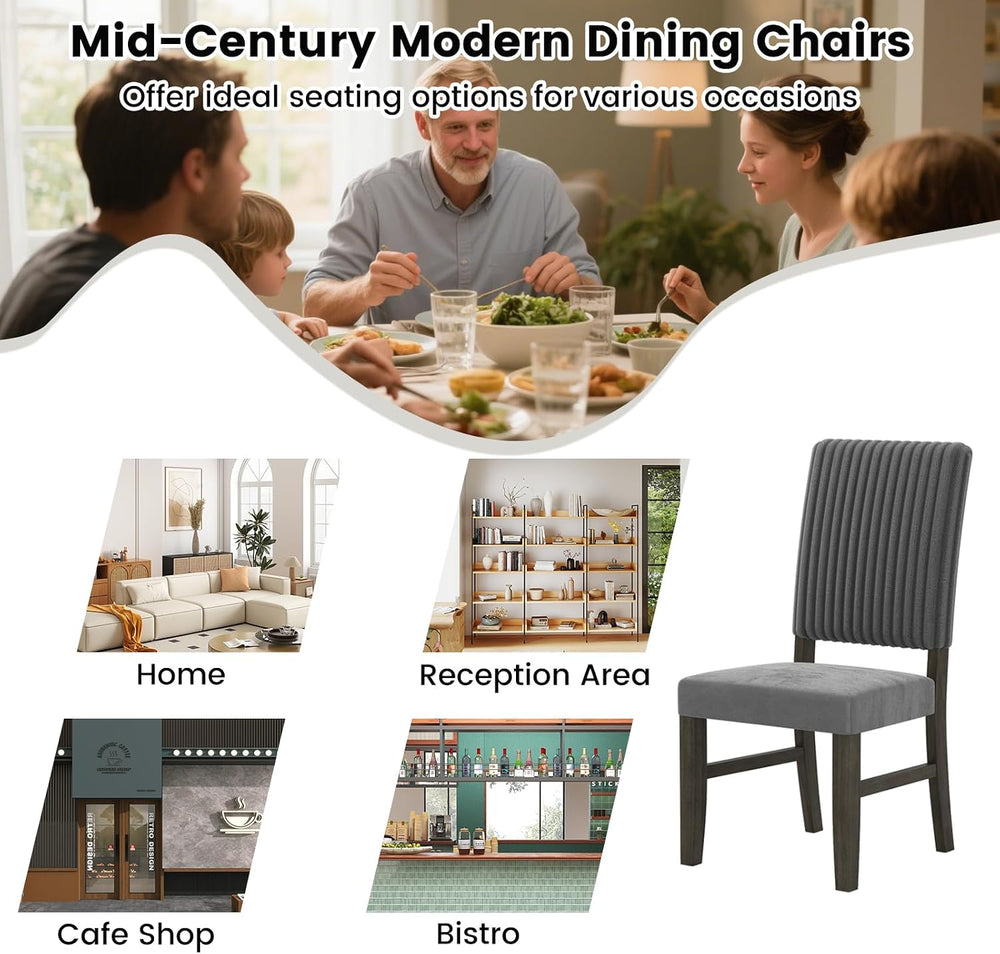 Giantex Dining Chairs Set of 2, Mid-Century Velvet Fabric Upholstered Chairs ...