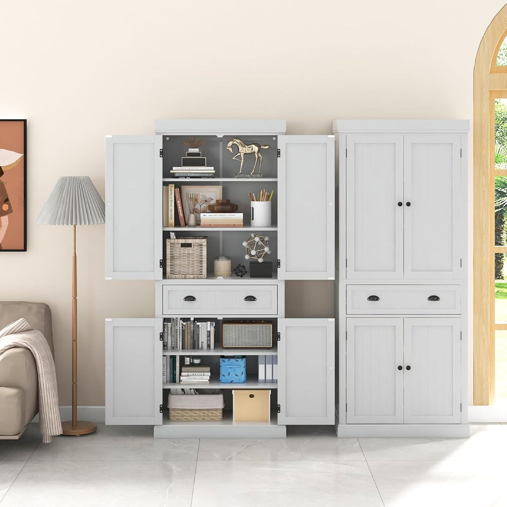 Giantex Pantry Organizers and Storage, 72" Tall Kitchen Cabinet with 2-D...