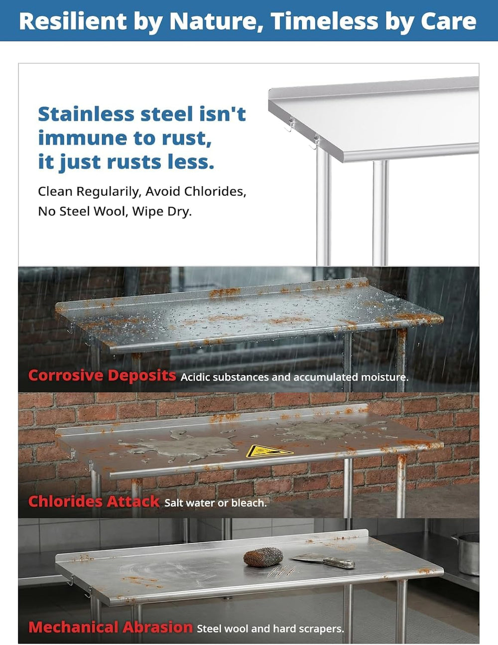 Atelicf NSF Stainless Steel Prep Table 24X48 inch, Backsplash & Casters |...