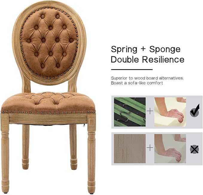 French Country Dining Chairs Set of 4, Caramel Kitchen & Dining Room Chai...
