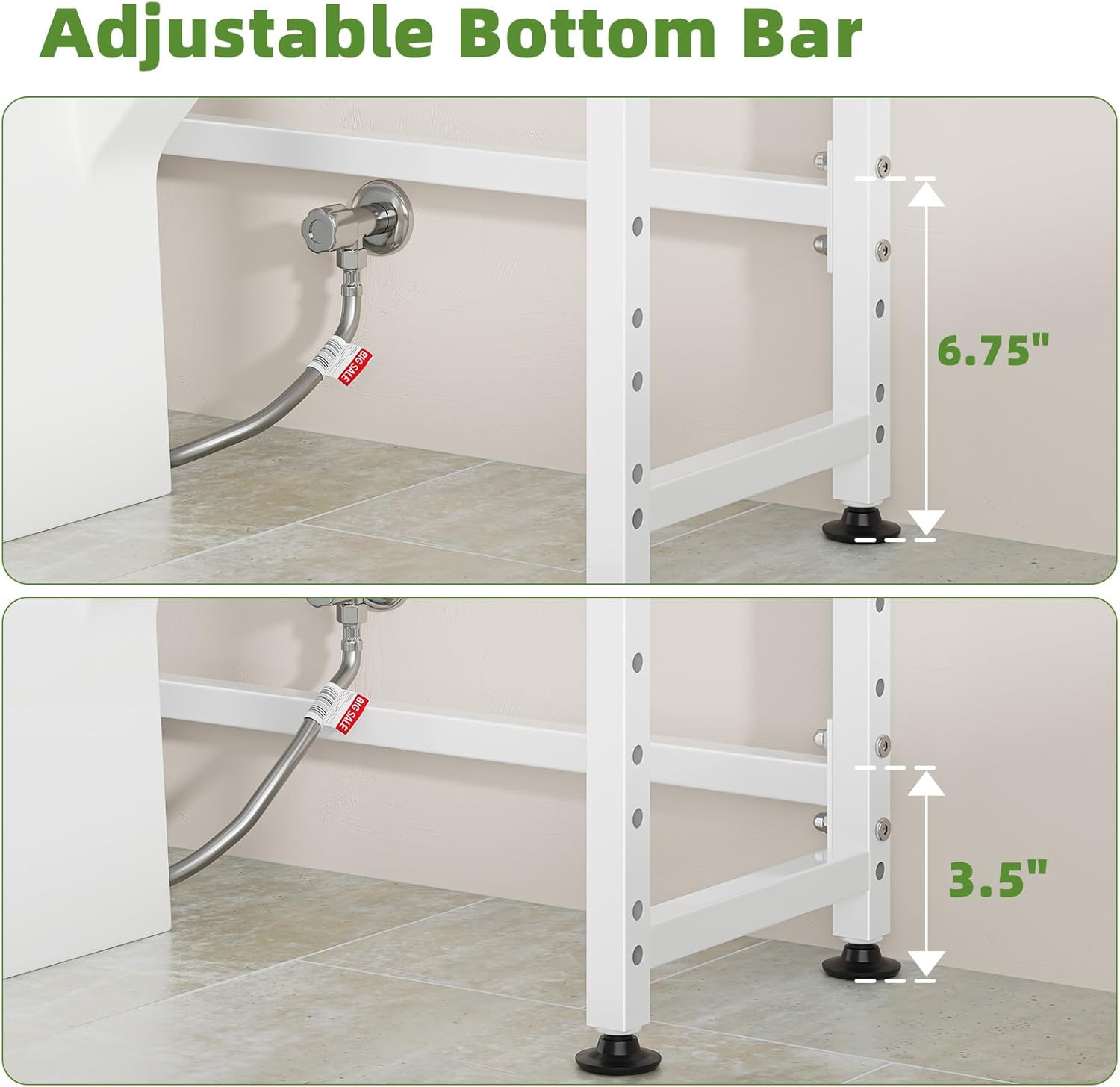 Simple Trending 8 Tier Over The Toilet Storage with Side Rack, Bathroom Organizer Metal Shelves for Towels, White