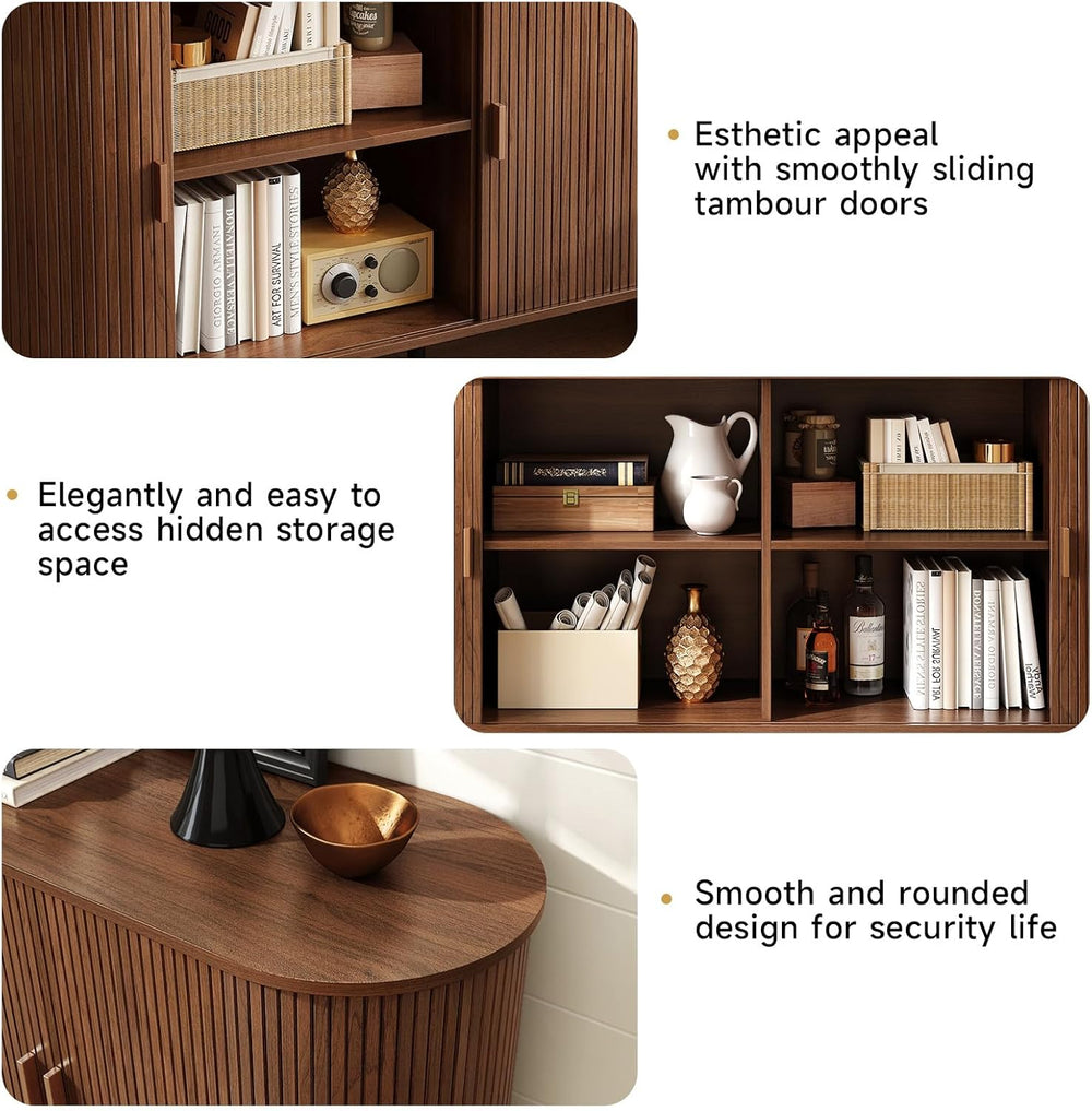 ONBRILL 55" Sideboard Buffet Cabinet with Storage, Sliding Door & Ad...