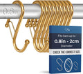 10-Pack Metal S Hooks for Hanging – Heavy-Duty S-Shaped Hook with Safety Buckle – Fits Bars up to 0.8 In – Anti-Drop S-Hooks for Kitchen, Bathroom, Closet & Pot Racks – Gold (Medium)