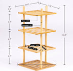 4-Tier Vertical Shoe Rack - Tall Narrow Shoe Rack Organizer for Small Spaces,Bamboo Shoen Shelf for Entryway,Closet,Corner,Doorway,Skinny Shoe Shelf Space Saving Shoe Storage (Natural, 4-Tier)