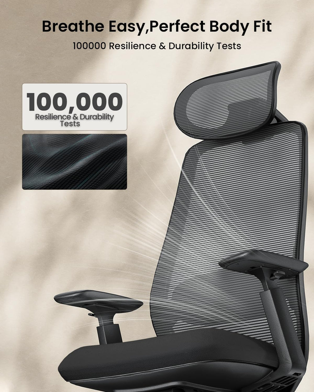 ProtoArc EC200 Ergonomic Office Chair with Adjustable Seat Depth | Lumbar Sup...