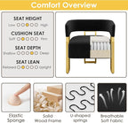 STHOUYN Modern Black Boucle Dining Chairs Set of 2 with Gold Metal Legs, Mid Century Barrel Kitchen Chairs Set, Upholstered Accent Armchairs Dining Room Set, Living Room, Apartment (Black, 2pcs)