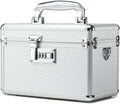 Storage Lock Box with Combination code, Lockable Medicine Storage Case, Empty First Aid Box, Security Lock Box, Multipurpose Lockbox for Home and Outdoor Use (Silver, Small)