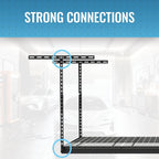 MonsterRax Overhead Garage Storage Rack - 4 x 8 Ceiling Racks for Garage Shelving, Organization, Adjustable Hanging Storage, Grey, 12"- 21" Height Adjustment