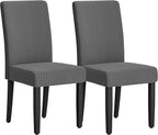 Furmax Ergonomic Dining Chairs Set of 2, Upholstered Fabric Dinning Room Chairs, Velvet Kitchen Chairs with Adjustable Wood Legs for Kitchen Living Room (Velvet Grey, 2)