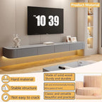 Floating TV Stand with Drawers, Pre-Assembled Wall Mounted TV Console, Modern Floating Media Console for Living Room, Space-Saving Floating TV Cabinet (Gray, 94.5in/240cm)