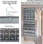 80 Pockets Hanging Jewelry Organizer for Holding Jewelries Dual-Sided Accessory Display Holder for Earrings Bracelets Rings (80 Pockets-Grey)