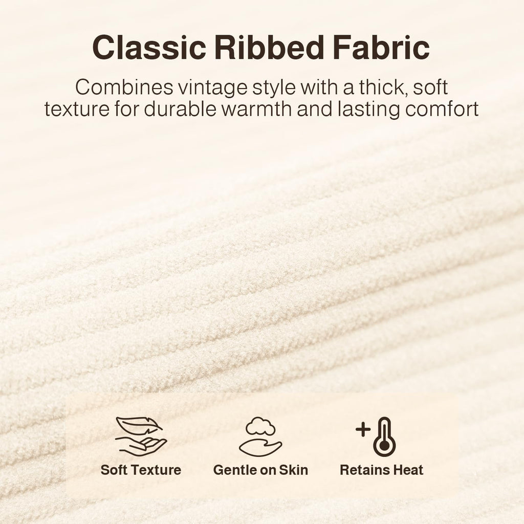 78.8" Convertible Sofa Bed, 5-in-1 Boneless Couch, No Assembly,Cream | Corduroy Boneless Loveseat Sleeper Sofa,Boneless Chair for Living Room,Futon Sleeper Couch with Removable Armrests & Pillows