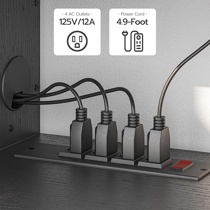 HOOBRO 55" Floating TV Stand with Power Outlet, Modern Wall Mounted Medi...