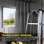 6x8FT Outdoor Metal Storage Shed, Double Door, 1 Clear Window, Tool Shed for Garden, Patio, Backyard Brown