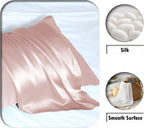 Mulberry Silk Pillow Cases for Hair and Skin King Size Silk Pillowcase with Zipper Soft Breathable Smooth Cooling Satin Silk Pillow Covers for Sleeping (Coral,20"X 36",1Pcs)