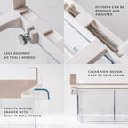 BINO | Pull-out Fridge Organizer | THE HANGER COLLECTION | Fridge Drawer Organizer with 2 Dividers | Clear Pantry Drawer Organizers | Shelf Holder Storage Drawers for Fruits, Veggies & Drinks