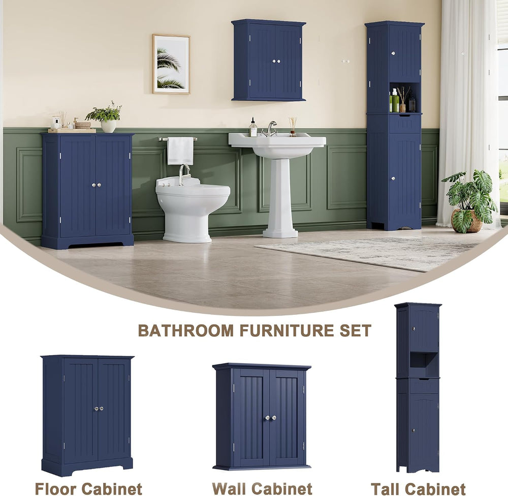 ChooChoo Bathroom Floor Cabinet with 2 Doors and Adjustable Shelves