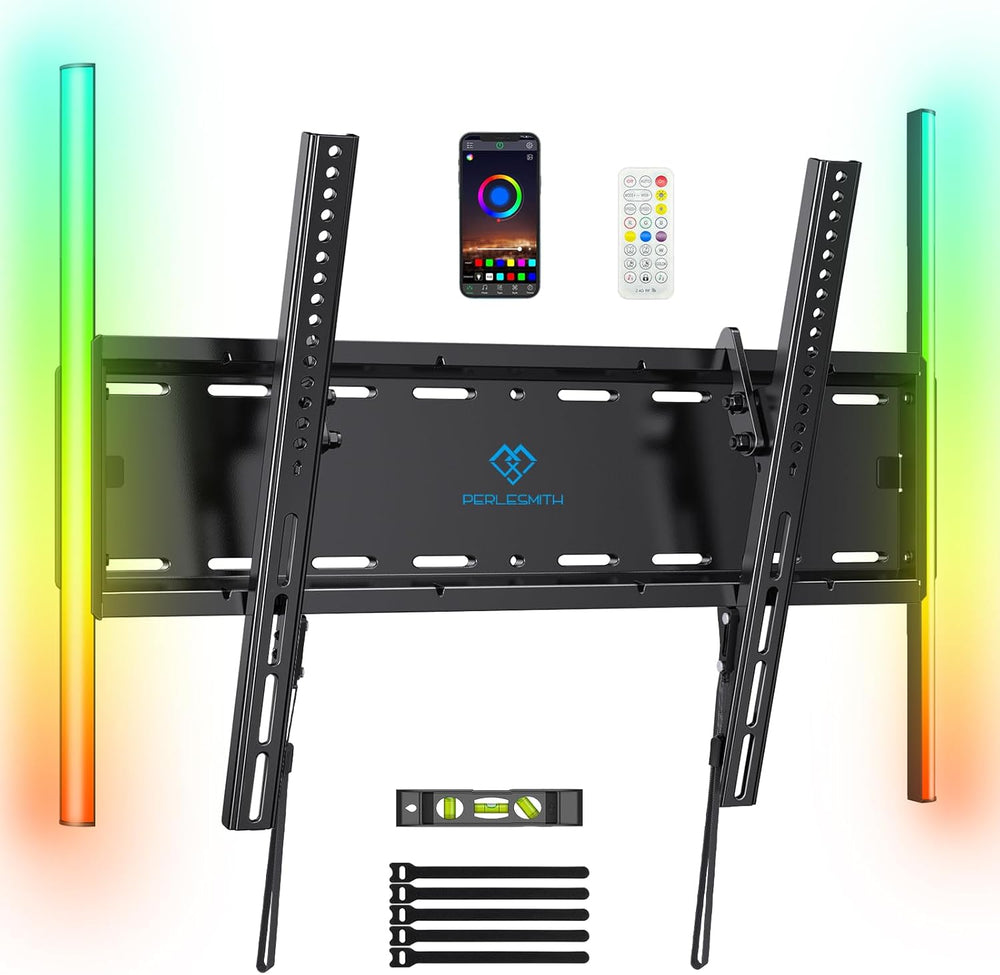 PERLESMITH Tilt TV Wall Mount with LED Light, TV Mount for 26–60 Inch TVs up ...