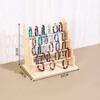 Amagogo Hair Hoop Shelf Solid Wood Accessory Stand Foldable Multi-Tier Ladder Headband Holder Display Rack Suitable for Teen Bedroom Dorm Room, Modern
