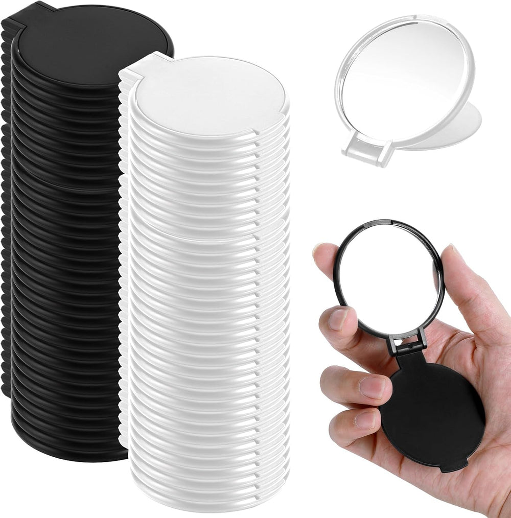 Telooco 100 Pcs Round Compact Mirrors for Purse Mini Folding Mirrors Portable...