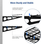 FLEXIMOUNTS 2-Pack 2x4ft 24-inch-by-48-inch Wall Shelf Garage Storage Rack Wall Mounted Floating Shelves, Black, Classic Series