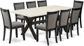 East West Furniture X627MZ650-9 9 Piece Dining Table Set Includes a Rectangle Dining Room Table with X-Legs and 8 Dark Gotham Grey Linen Fabric Parsons Chairs, 40x72 Inch, Multi-Color