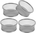 VILLCASE 4pcs Metal Paperclip Holders for Desk Organizer Mesh Paper Clip Holder Containers for Office Supplies Desktop Storage for Binder Clips Push Pins