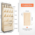 FENTEC 1 Pack Over the Door Shoe Organizers, Hanging Shoe Organizer with Large Deep Pocket Shoe Holder for Closet Shoes Rack for Wall, Over Door Shoe Storage Hold up to 18 Pairs Shoes, Beige