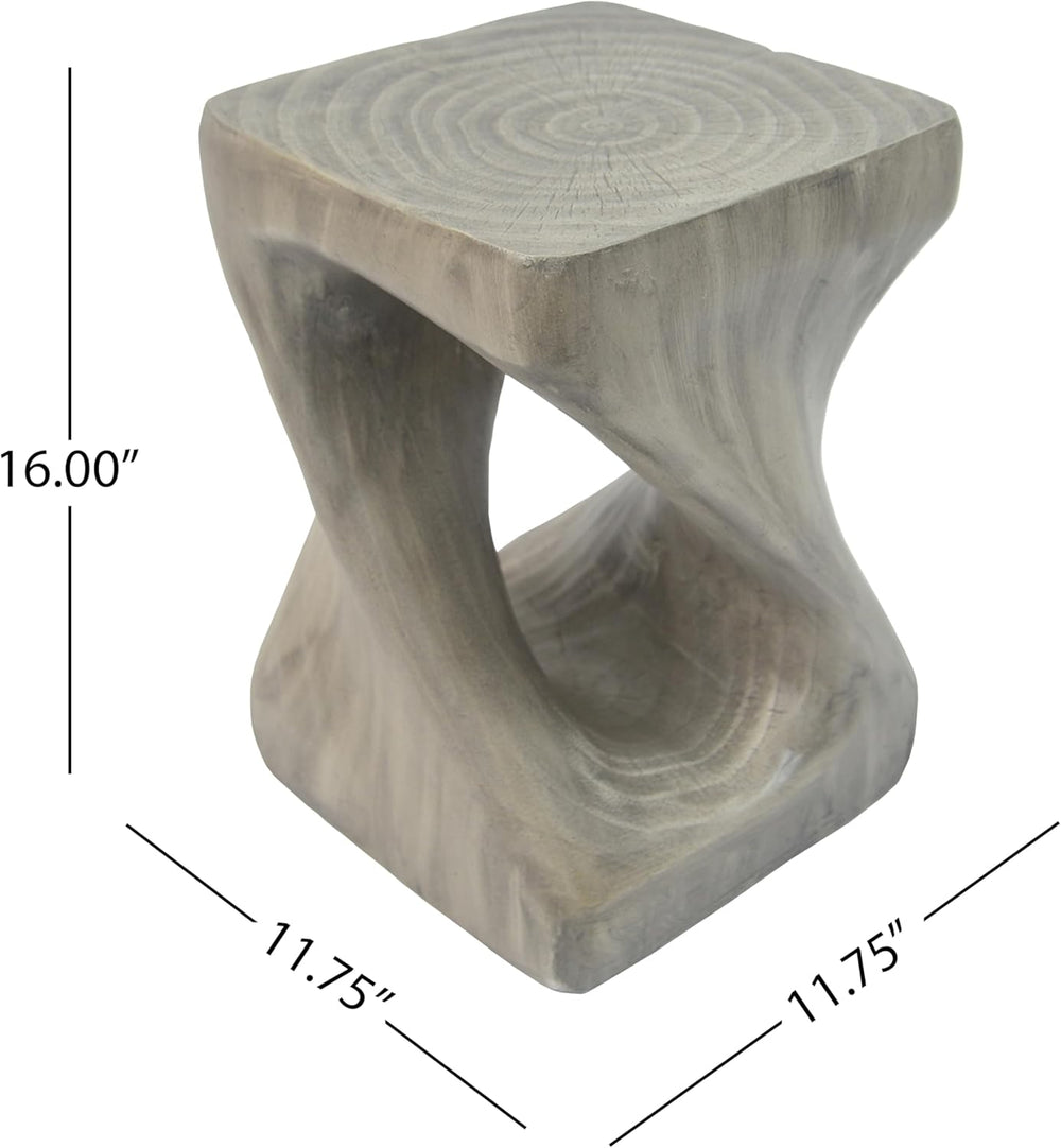MGO Twist Shape Side Table for Indoor Outdoor, 16 Inch Modern Spiral End Tabl...
